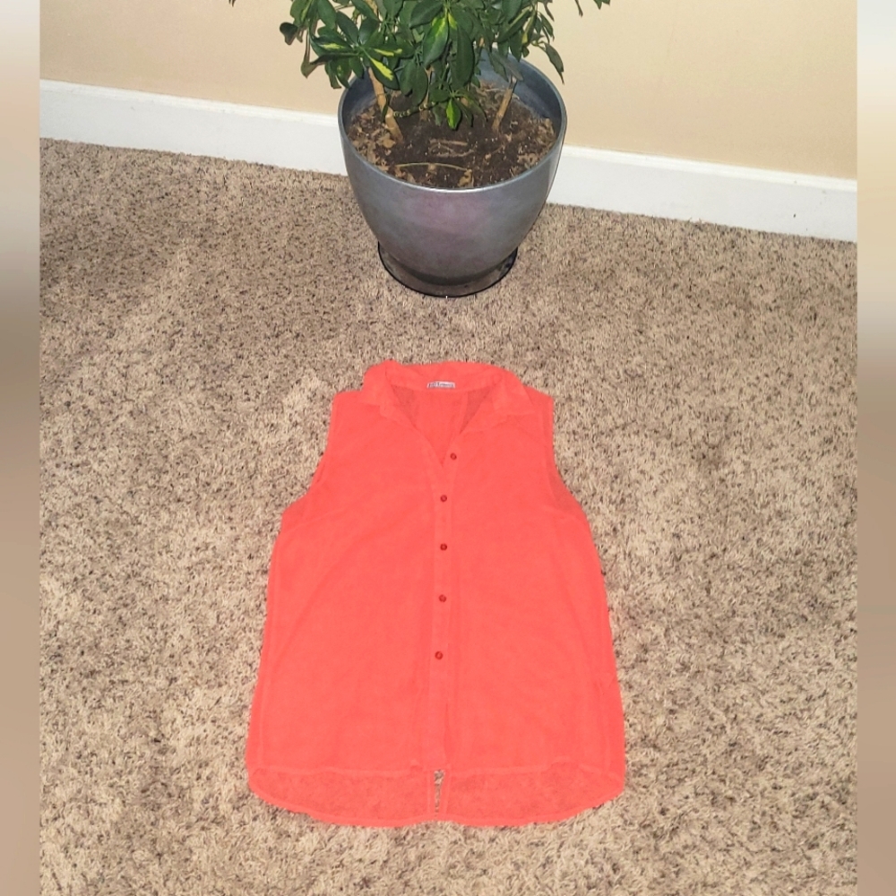 Hot Options Sleeveless Sheer Top Women's Sz Lg